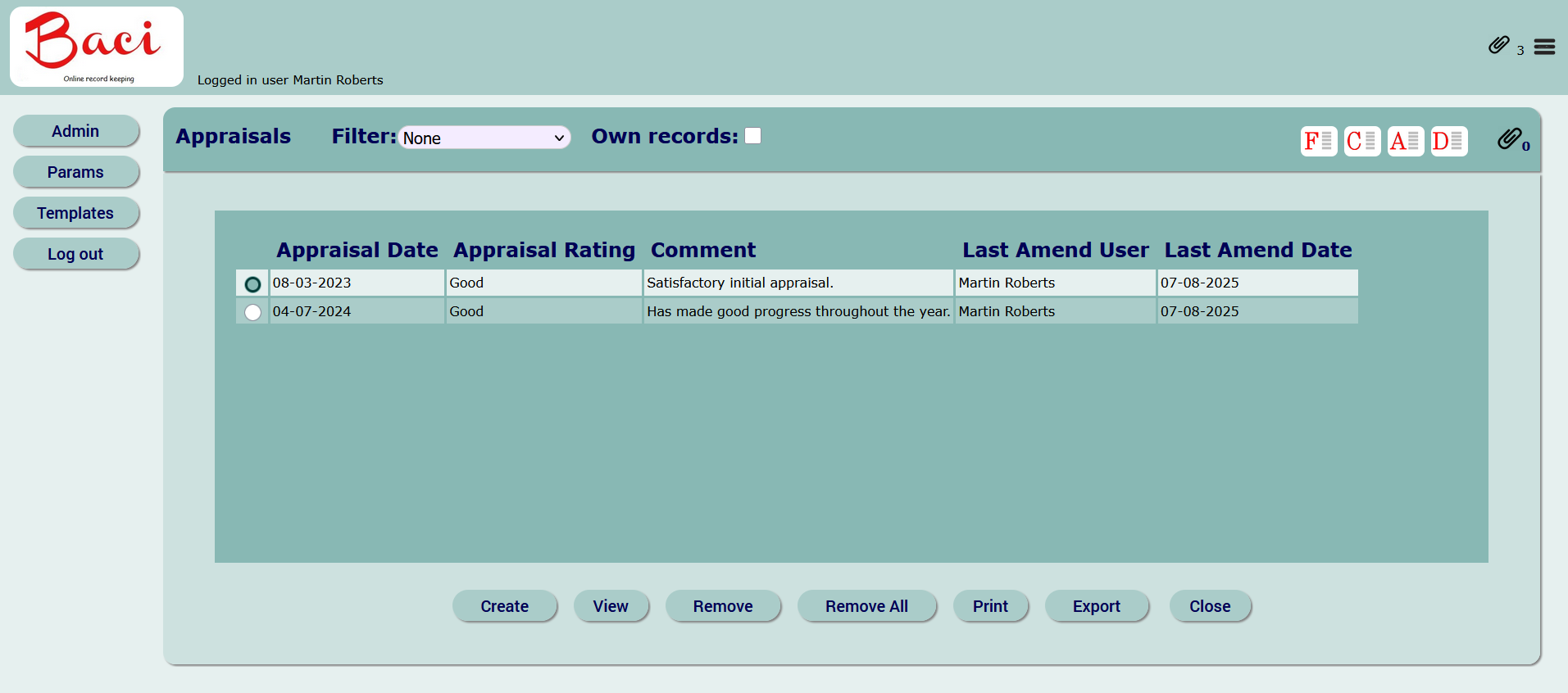 BACI Import Export - CSV File Integration